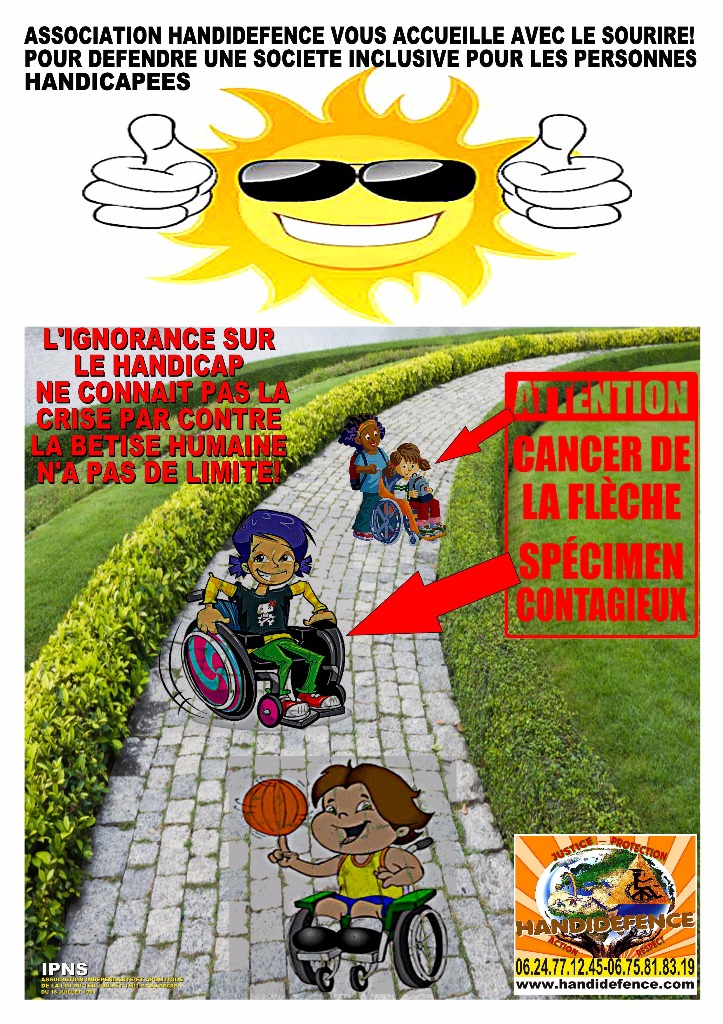 AFFICHE SOURIRE HANDICAP PAS CONTAGIEUX MAIS L'IGNORANCE OUI!!!!